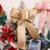 Brown Ribbon Velvet Wired Ribbon 2inch Metallic Wired Edge Doouble Sided for Christmas Decoration, Gift Wrapping Home Decor Crafts (Brown and Gold) view 3