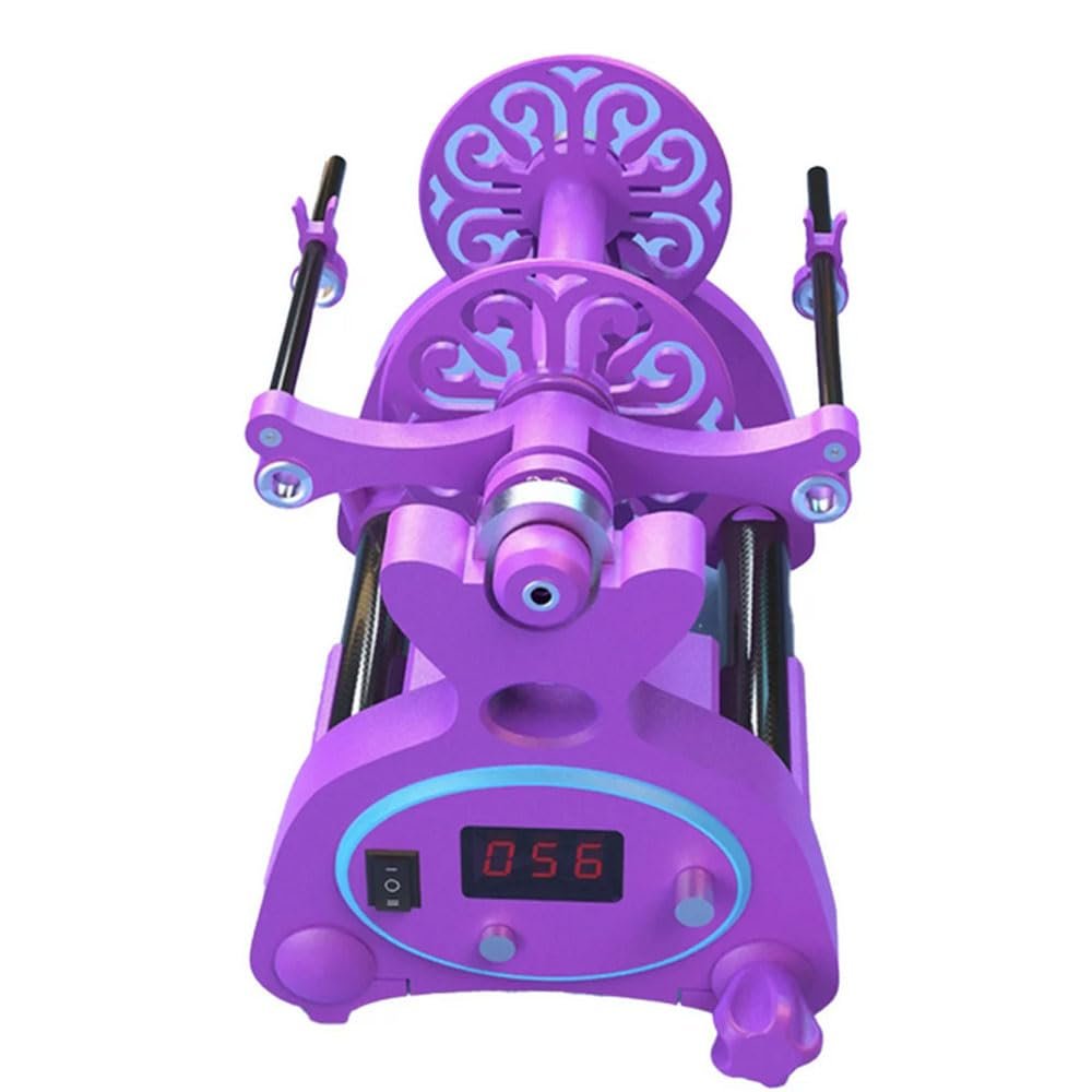 Household Digital Display Mini Electric Spinning Wheel Wool Fibre Twisting, Forward and Reverse AC100-240V (Purple)