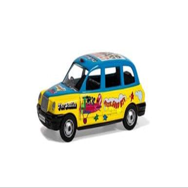 London Taxi Classic Rock Band Car, Yellow/Blue - CG85930-1/36 Scale Diecast Model Car
