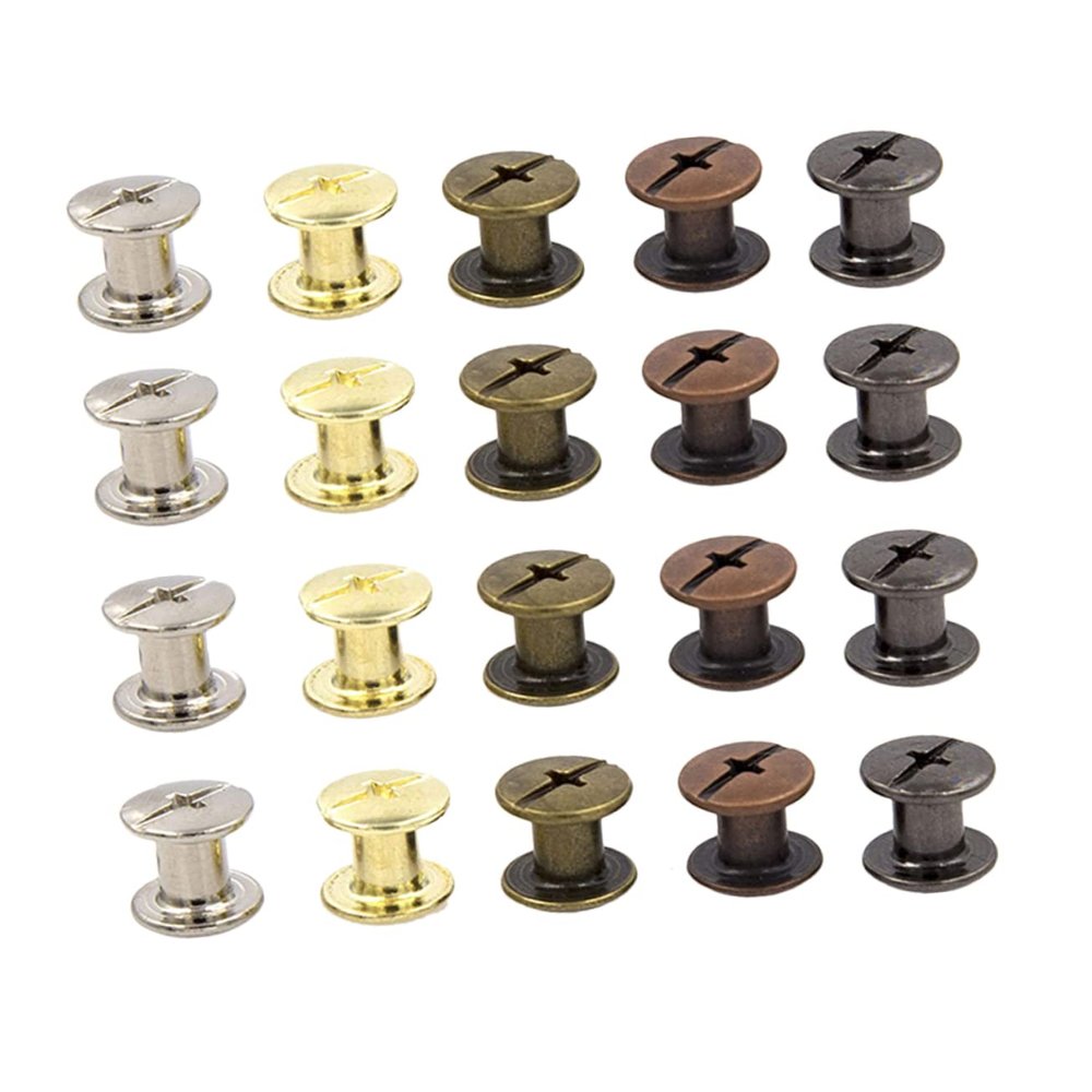 TOPPERFUN 100sets DIY Leather Repair Rivet Kit Double-Sided Studs Rivets Leather Craft Accessories