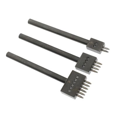 KICHOUSE 3pcs Punch Leather Row Punch Tool DIY Leather Hole Grommet Hole Pliers Craft Supplies