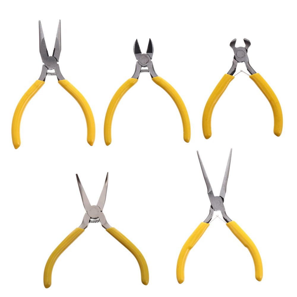 Hohopeti 5pcs Mini Pliers for Diy Jewelry Making Needle Nose Chain Nose Versatile Beading Accessories for Crafts and Maintenance