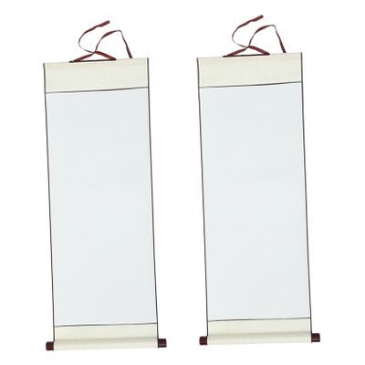 KONTONTY 2pcs Chinese Calligraphy Art Wall Scrolling Blank Xuan Paper Scroll Paper Ink Writing Pad