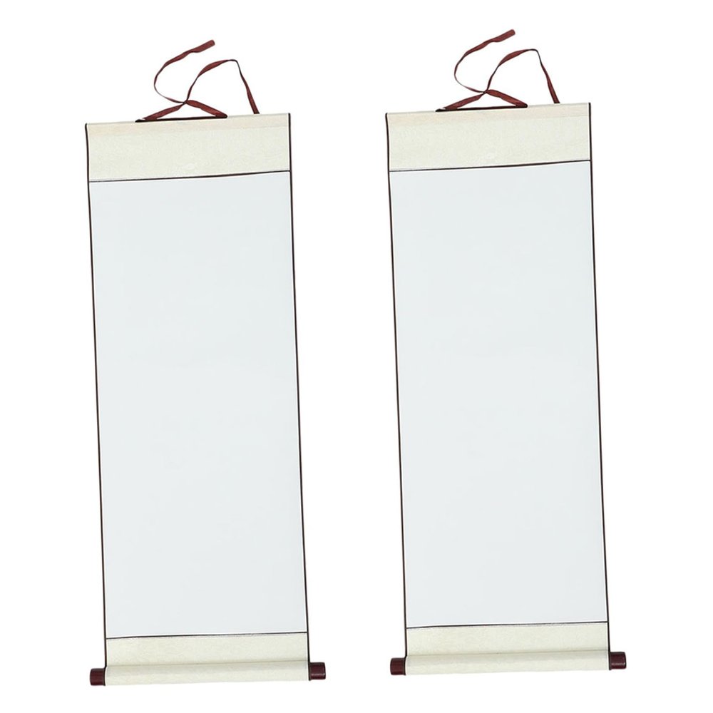 KONTONTY 2pcs Chinese Calligraphy Art Wall Scrolling Blank Xuan Paper Scroll Paper Ink Writing Pad