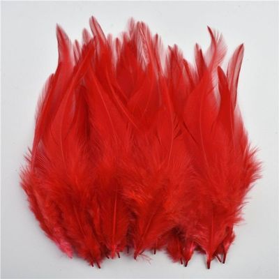 100Pcs/Lot Natural Pheasant Feathers For Crafts 4-6" 10-15Cm Diy Jewelry Solid Small Colored Feather Needlework Plumas - (Color: Red)