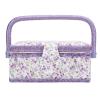 Sewing Tool Basket Portable Needlework Organizer with Removable Tray for Thread Scissors Spool Buttons view 1