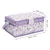 Sewing Tool Basket Portable Needlework Organizer with Removable Tray for Thread Scissors Spool Buttons view 2