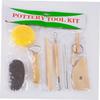LALAFINA 8pcs Pottery Tool Set Wood Metal Clay Sculpting Carving Tools for Modeling Shaping view 3