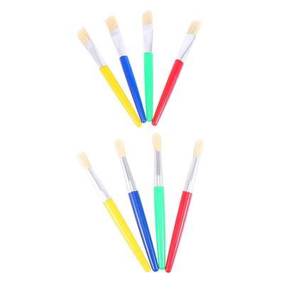 BEBEMOKO 8pcs Painting Set Assorted Bristle Paintbrushes Boys and Girls Watercolor Paint Set for Canvas Drawing Art Supplies