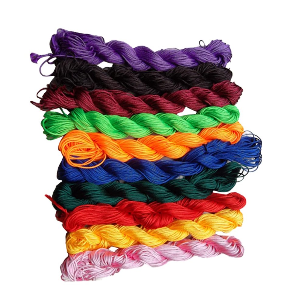 GLSTOY 10pcs Beaded Jewelry Line DIY Necklace Bracelet Strings Ropes Macrame Charms for Craft Making Polyester Material