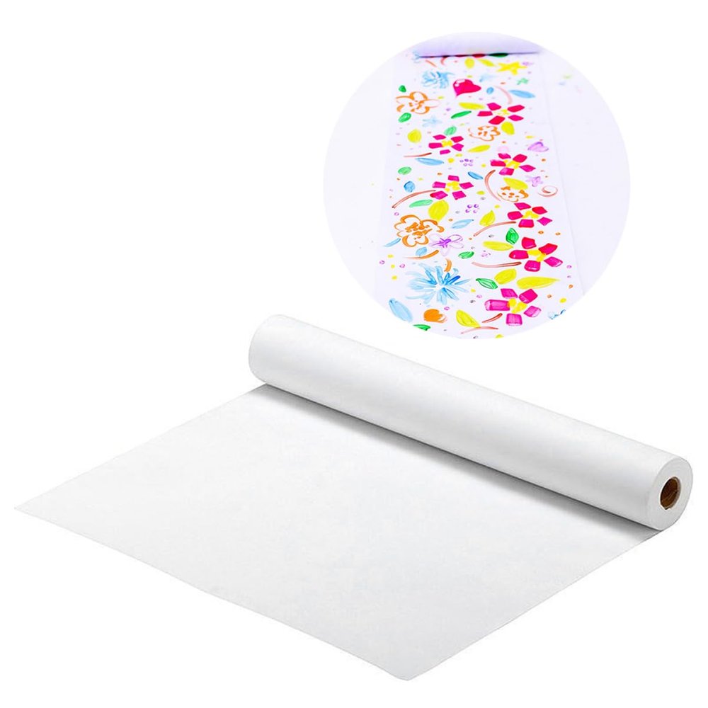 SEWOART 3 Pack Boys and Girls Drawing Rolls White Blank Sketch Paper 44.5cm x 5m Paper for Preschool Art Projects
