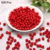 uxcell 600 Pcs Large Hole Wooden Beads Hair Braid Beads, Unfinished Natural Barrel Wood Spacer Beads for Crafts Hair DIY Macrame Jewelry Making, Red (10 x 9mm, 4mm Hole) view 3