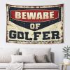 KSXS Funny Home Decor Beware of Golfer Tapestry Man Cave Bar Wall Decorations(75X100CM) view 1