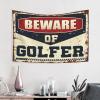 KSXS Funny Home Decor Beware of Golfer Tapestry Man Cave Bar Wall Decorations(75X100CM) view 2