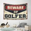 KSXS Funny Home Decor Beware of Golfer Tapestry Man Cave Bar Wall Decorations(75X100CM) view 4