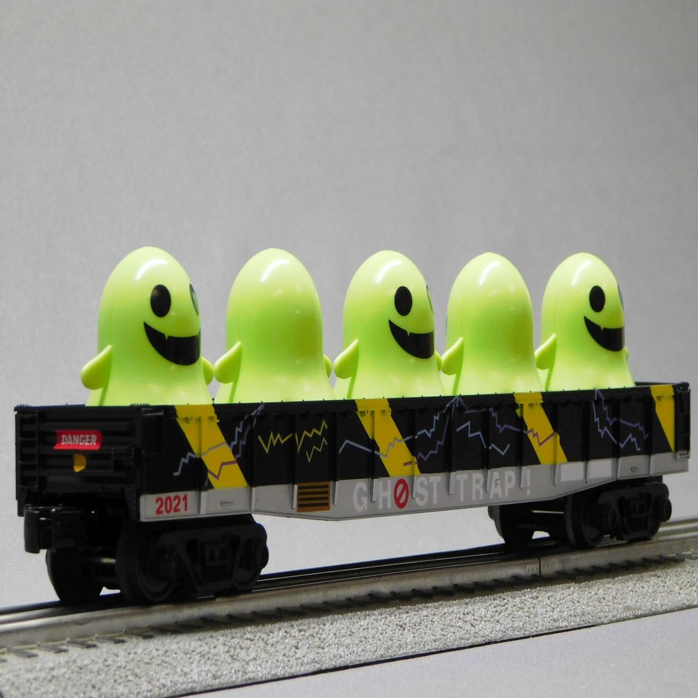 MTH RAILKING Halloween Ghost Trap 2021 Gondola with Glowing Lighted Ghosts 30-72254