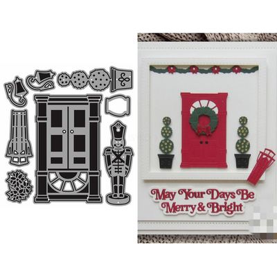 Christmas Door Die Cuts for Card Making, Soldier Metal Cutting Dies for Paper Scrapbooking, DIY Stencils for Album Party Wedding Festivals Decoration