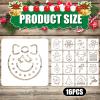 16 Reusable Christmas Stencils for Painting - Snowman, Santa, Merry Christmas, Xmas Templates (Style 2) view 2