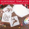 16 Reusable Christmas Stencils for Painting - Snowman, Santa, Merry Christmas, Xmas Templates (Style 2) view 3