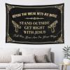 KSXS Funny Kitchen Decor Before You Break Into My House Tapestry Wall Decor for Bedroom Aesthetic Man Cave Rules(75X92CM) view 1