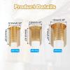 PATIKIL 3 Size Leather Rope Clip, 120Pcs Metal Cylindrical Crimp Tubes Foldable End Cap Opening Crimps Fastener for Jewelry Making Tassel Leather Cords DIY Craft, Light Gold view 2