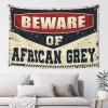 KSXS Funny Kitchen Decor Beware of African Grey Tapestry Wall Decor for Bedroom Aesthetic Man Cave Rules(75X100CM) view 1
