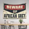 KSXS Funny Kitchen Decor Beware of African Grey Tapestry Wall Decor for Bedroom Aesthetic Man Cave Rules(75X100CM) view 3