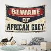 KSXS Funny Kitchen Decor Beware of African Grey Tapestry Wall Decor for Bedroom Aesthetic Man Cave Rules(75X100CM) view 4