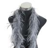 LNJMRU Feather Strips 2 Meter 2 Layer Ostrich Feathers Boa Costumes/Trim for Party/Costume/Shawl/Ostrich Plume Feather Boa(Orange) view 2