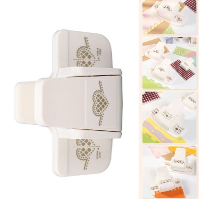 Edges Embossing Paper Punch, DIY Paper Borders Punch with Unique Lace Design for Loose Leaf, Craft Punches Tool for Scrapbook Packaging Photo Album (Heart Pattern Large Size)