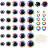 PH PandaHall 60 Sets Glitter Safety Eyes 5 Sizes 3D Rainbow Craft Eyes Amigurumi Eyes Crochet Stuffed Eyes with Washers for DIY Crafts Crochet Stuffed Animals Puppets Making 12/14/16/18/20 mm view 1