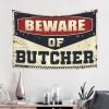 KSXS Aesthetic Tapestry Beware of Butcher Tapestry Garage Decor for Men Funny House Decor(75X100CM) view 2