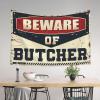 KSXS Aesthetic Tapestry Beware of Butcher Tapestry Garage Decor for Men Funny House Decor(75X100CM) view 3