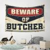 KSXS Aesthetic Tapestry Beware of Butcher Tapestry Garage Decor for Men Funny House Decor(75X100CM) view 4