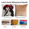 3D Tuextured Beauty Hat Woman DIY Latch Hook Pillow Kits for Adults Printed Pillowcase Crochet Yarns Hooking Handmade Pillow Cover Cushion for Home Sofa Decoration 17x17inch view 3