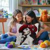 3D Tuextured Beauty Hat Woman DIY Latch Hook Pillow Kits for Adults Printed Pillowcase Crochet Yarns Hooking Handmade Pillow Cover Cushion for Home Sofa Decoration 17x17inch view 4