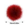 Gumney Faux Fox Fur Balls, 3.93 Inch Fluffy Pom Pom Ball with Hidden Button for DIY Hats Key Chains Scarves Gloves Bags Clothing Accessories, Wine Red view 2