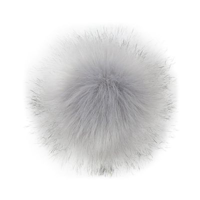 Gumney Faux Fox Fur Balls, 3.93 Inch Fluffy Pom Pom Ball with Hidden Button for DIY Hats Key Chains Scarves Gloves Bags Clothing Accessories, Light Gray
