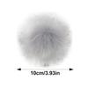 Gumney Faux Fox Fur Balls, 3.93 Inch Fluffy Pom Pom Ball with Hidden Button for DIY Hats Key Chains Scarves Gloves Bags Clothing Accessories, Light Gray view 2