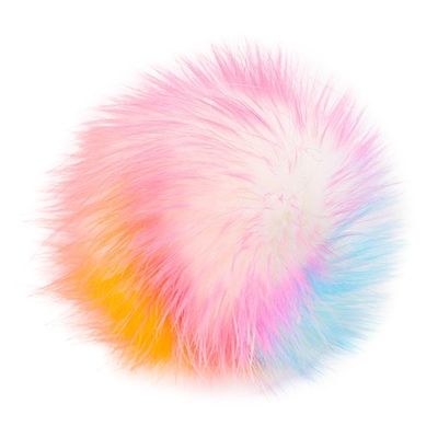 Gumney Faux Fox Fur Balls, 5.9 Inch Fluffy Pom Pom Ball with Hidden Button for DIY Hats Key Chains Scarves Gloves Bags Clothing Accessories, Colorful