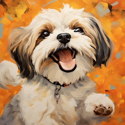 Bcdfgybcaxn Stamped Cross Stitch Kits Shih Tzu pet Dog,Cute Animal Dog,Cross Stitch Ornament Kits for Adults Beginners,DIY Counted Embroidery Needlepoint Kits Home Decor,16X20in