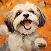 Bcdfgybcaxn Stamped Cross Stitch Kits Shih Tzu pet Dog,Cute Animal Dog,Cross Stitch Ornament Kits for Adults Beginners,DIY Counted Embroidery Needlepoint Kits Home Decor,16X20in view 1