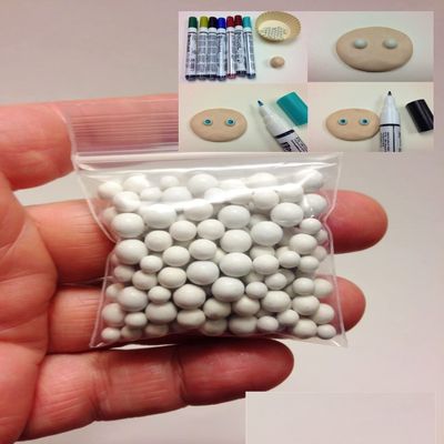 Morezmore M00901 1 oz Eyes for Polymer Clay OOAK Sculpture Mix 4mm 5mm 6mm Bakeable Porcelain Balls Eyeballs QC1