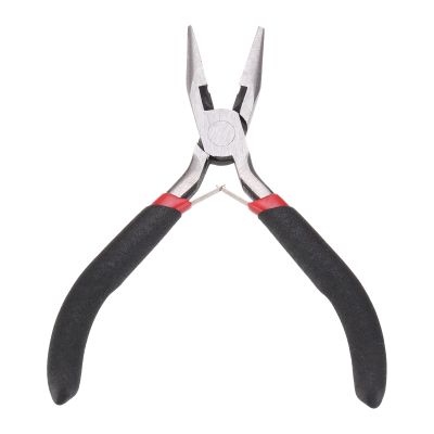 HARFINGTON Long Nose Pliers 4.5" Mini Jewelry Pliers with Cutter Thin Precision Jewelry Flat Jaws for Beading Tool Hobby Craft