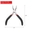 HARFINGTON Long Nose Pliers 4.5" Mini Jewelry Pliers with Cutter Thin Precision Jewelry Flat Jaws for Beading Tool Hobby Craft view 2