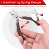 HARFINGTON Long Nose Pliers 4.5" Mini Jewelry Pliers with Cutter Thin Precision Jewelry Flat Jaws for Beading Tool Hobby Craft view 4