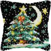 Latch Hook Pillows Kits Christmas Tree & Stars Cushion Pillow Cover with Pattern Printed Canvas Sofa Throw Pillow Hooking Pillowcase Crafts Embroidery Latch Hooking Crochet Kits Set 17x17 inch(48) view 1