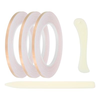 PATIKIL 36 Yard 2/9 Inch Copper Foil Tape,3 Roll Copper Tape with Single-Sided Conductive Stained Glass Foil Tool with Scraper for Stained Tools DIY Crafting