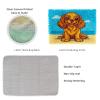 Latch Hook Rug Kit for Adults Cute Cartoon Cocker Spaniel Dog on Beach Pre-Printed Handmade Carpet Crochet Yarn Craft DIY Hook and Latch Door Mat Tapestry Home Floor Decoration 52x38cm(1) view 3