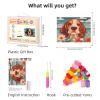 Latch Hook Rug Kit for Adults Cartoon Basset Hound Dog Beach Flower Pre-Printed Handmade Carpet Crochet Yarn Craft DIY Hook and Latch Door Mat Tapestry Home Floor Decoration 52x38cm(4) view 2